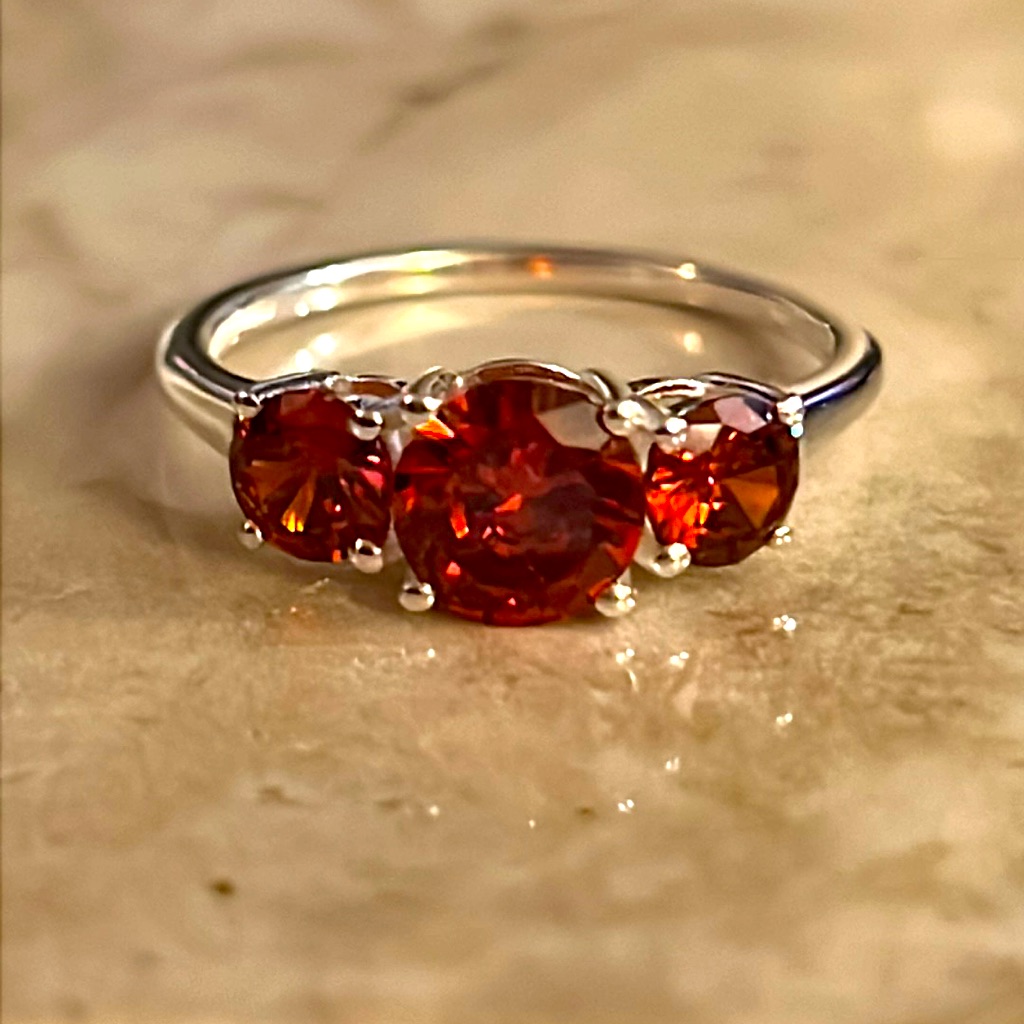 Simulated Garnet Ring